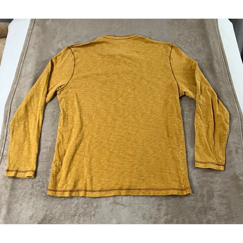 Lucky Brand Mustard Yellow Long Sleeve Henley Shirt - Picture 3 of 7